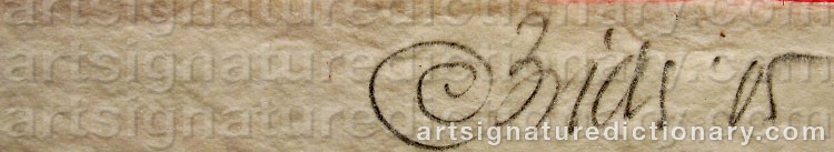 Authentic signature by Clemens BRIELS on Drawing/Graphic/Print artwork