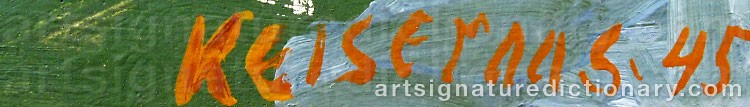 Authentic signature by Karsten Oliver KEISERAAS on artwork