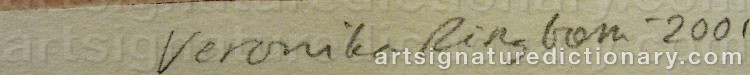 Authentic signature by Veronika RINGBOM on  artwork