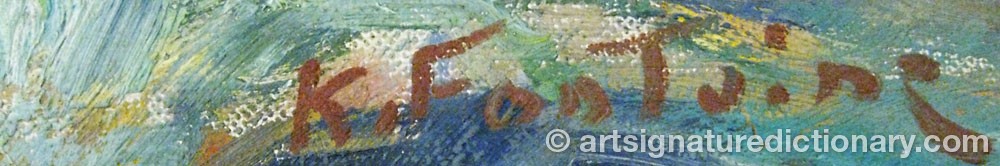 Authentic signature by Katarina FONTAINE on  artwork