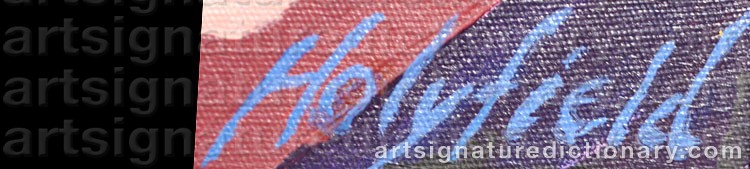 Authentic signature by John HOLYFIELD on  artwork