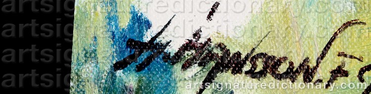 Authentic signature by Helene HANSSON-FAHL on  artwork