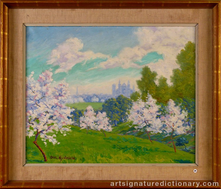 Close-up details showing Olle HJORTZBERG signature forgery characteristics