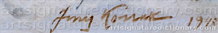 Authentic signature by Jerzy KOSSAK on Painting/Watercolour artwork