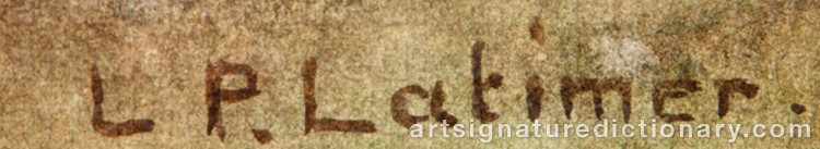 Authentic signature by Lorenzo Palmer LATIMER on  artwork