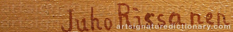 Authentic signature by Juho RISSANEN on artwork