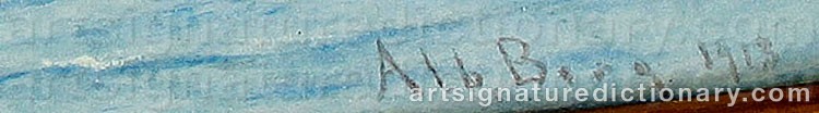 Authentic signature by Albert BERG on  artwork
