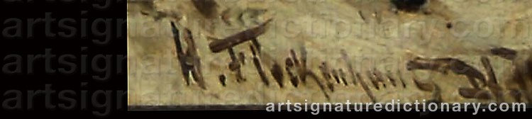 Authentic signature by Heinz FLOCKENHAUS on artwork
