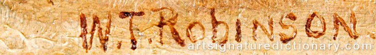 Authentic signature by William T. ROBINSON on  artwork