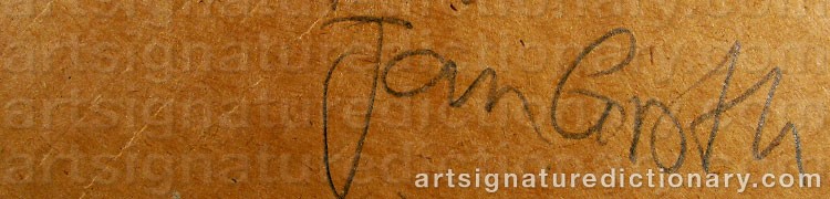 Authentic signature by Jan GROTH on  artwork