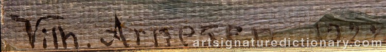 Authentic signature by Vilhelm Karl Ferdinand ARNESEN on Painting/Watercolour artwork