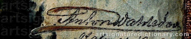 Authentic signature by Anton WAHLEDOV on Painting/Watercolour artwork