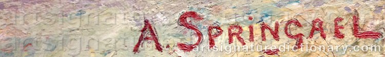 Authentic signature by Antoine SPRINGAEL on  artwork