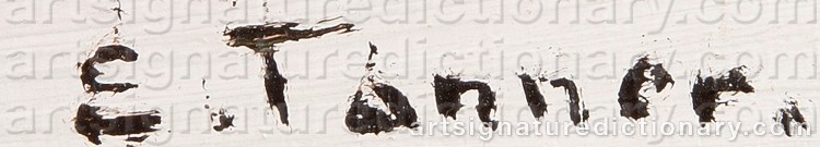 Authentic signature by Eino TANNER on Painting/Watercolour artwork