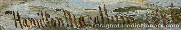 Authentic signature by Hamilton MACALLUM on  artwork