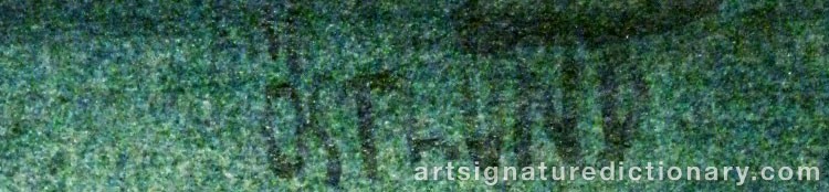 Authentic signature by Manne ÖSTLUND on  artwork