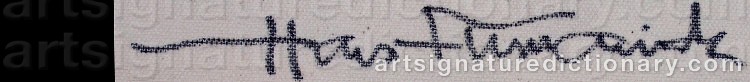 Authentic signature by Hans FURMANIAK on  artwork