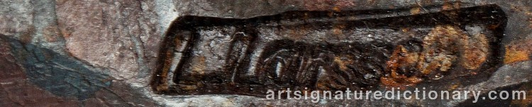 Authentic signature by Lars LARSSON on  artwork
