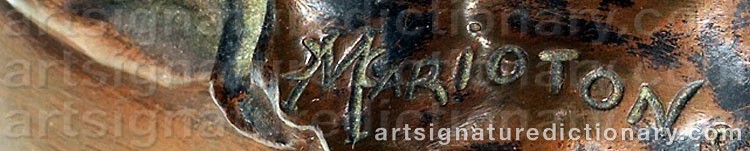 Authentic signature by Eugene MARIOTON on artwork