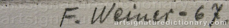 Authentic signature by Filip WEINER on  artwork