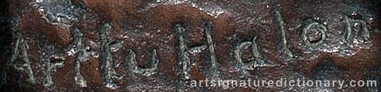 Authentic signature by Arttu HALONEN on  artwork