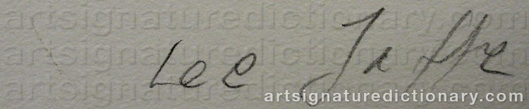 Authentic signature by Lee JAFFE on artwork