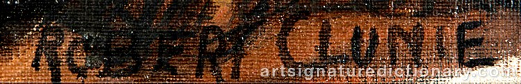 Authentic signature by Robert CLUNIE on Painting/Watercolour artwork