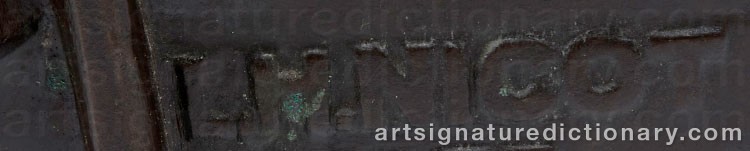 Authentic signature by Louis Henri NICOT on  artwork