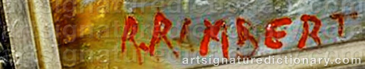 Authentic signature by René RAMBERT on Painting/Watercolour artwork