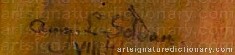 Authentic signature by August SOLDAN on  artwork
