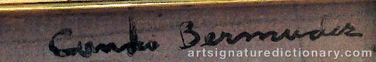 Authentic signature by Cundo BERMUDEZ on  artwork