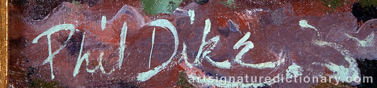 Authentic signature by Phil Latimer DIKE on Painting/Watercolour artwork