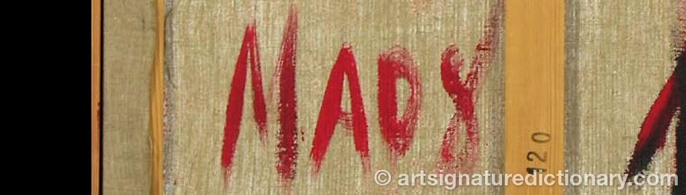 Authentic signature by Mads MADSEN on  artwork