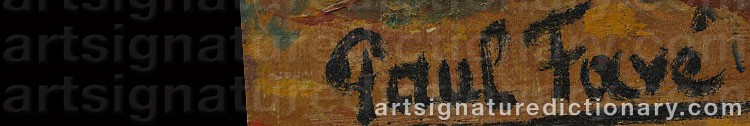 Authentic signature by Paul FAVE on  artwork