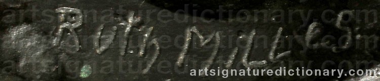 Authentic signature by Ruth MILLES on artwork