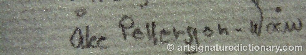 Authentic signature by Åke ‘Nåw’ PETTERSSON on artwork
