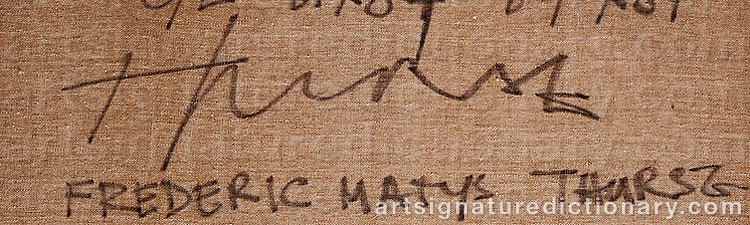 Authentic signature by Frederic Matys THURSZ on Painting/Watercolour artwork