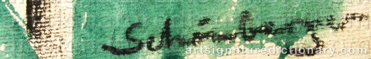 Authentic signature by SCHÖNBERGER on  artwork