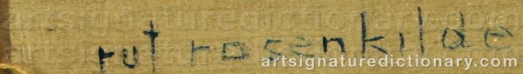 Authentic signature by Ruth ROSENKILDE on  artwork