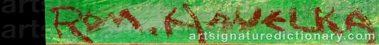 Authentic signature by Roman HAVELKA on  artwork