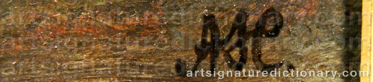 Authentic signature by Alphons HOLLAENDER on  artwork