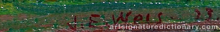 Authentic signature by John Ellsworth WEIS on  artwork