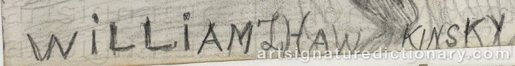 Authentic signature by William L. HAWKINS on  artwork
