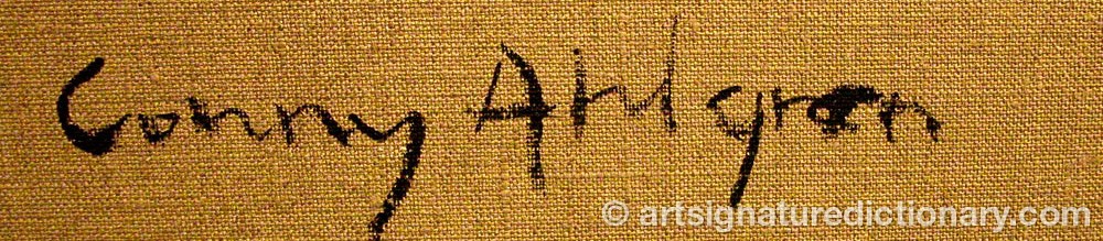 Authentic signature by Conny AHLGREN on  artwork