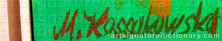 Authentic signature by Magdalena KOSSAKOWSKA on artwork
