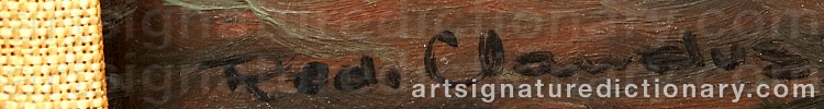Authentic signature by Rodolfo CLAUDUS on  artwork