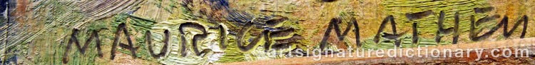 Authentic signature by Maurice MATHEY on  artwork