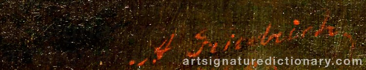 Authentic signature by Adolf FRIEDRICH on  artwork