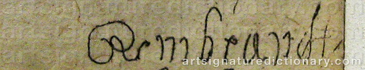 Signature by Rembrandt Harmenszoon Van RIJN
