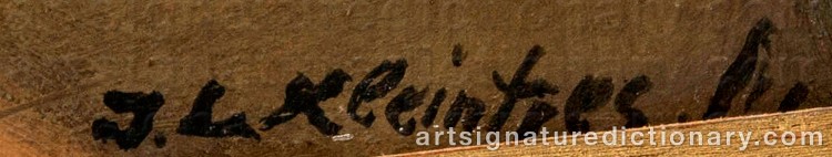 Authentic signature by Jan Johannes Leonardus KLEINTJES on Painting/Watercolour artwork
